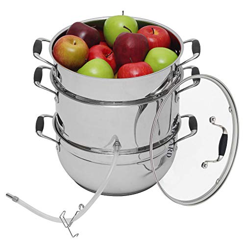 Roots & Branches Deluxe Stainless Steel Steam Juicer with Tempered Glass Lid VKP1150