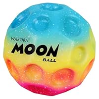 Waboba Moon Ball – am Höchsten Springender Gummiball – Patentiertes Original-Design – Ballkrater Erzeugen beim Aufprall ein knallendes Geräusch – Leicht Greifbar – Flummies für Kinder - Rainbow - 65mm
