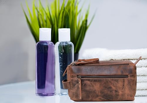 cuero Genuine Buffalo Leather Unisex Toiletry Bag Travel Leather Dopp Kit Made With High Class Buffalo Leather4