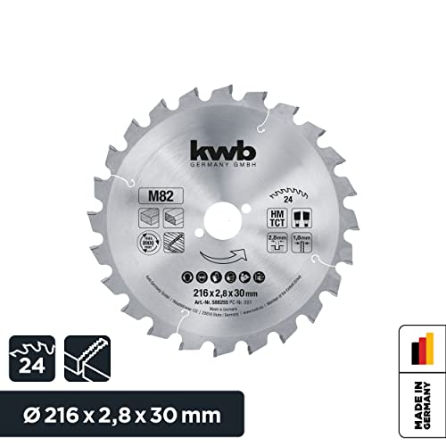 kwb 588255 Professional chipboard Circular saw leaf, wood / hardwood saw blade, 216 x 30 mm, clean cuts, middle number - Image 2