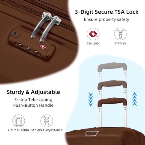 Image of LARVENDER Carry On Luggage 22x14x9 Airline Approved, Suitcases with Wheels