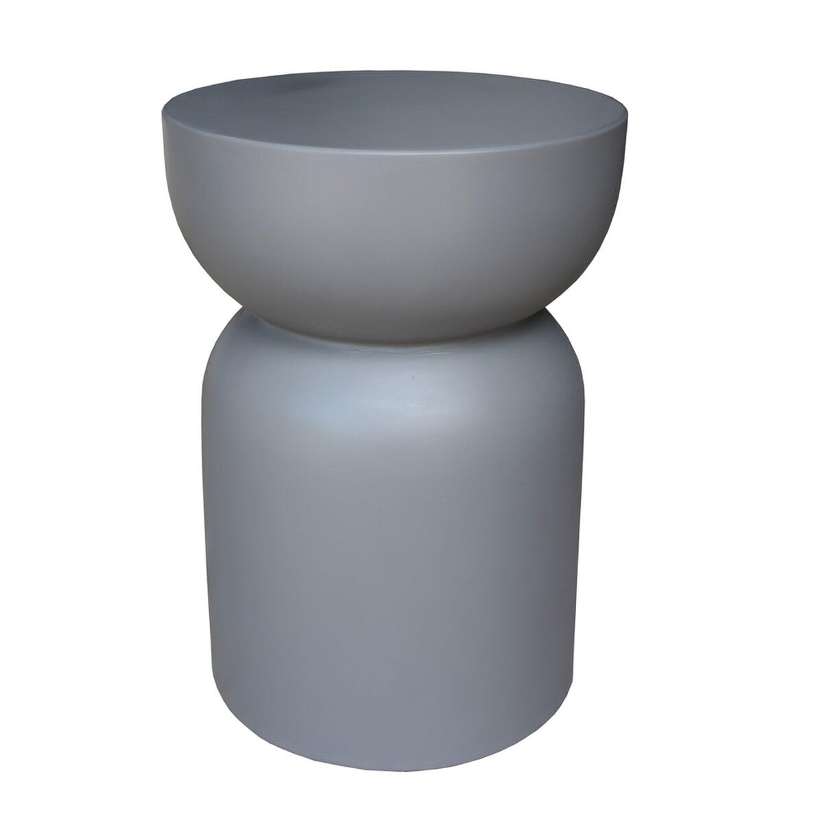 Tabouret Bacoli gris ciment 33x33x46cm meuble gain de place salon