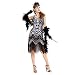 Dsaren Complementos Fiesta Disfraces 1920s Accesorios Charlestón Vestido Diadema Plumas Negras Guantes...