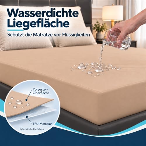 Arcona Matratzenschoner 90 x 200, Spannbettlaken Stil Wasserdichter Matratzenschoner 90x200, wasserdicht und Atmungsaktive Matratzenbezug… – Ansicht 3