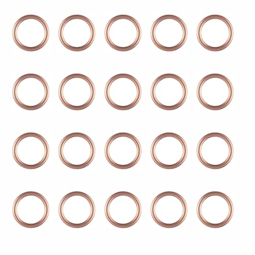 20 Pièces Joint de Vidange Anti-Fuite 16x22x2mm, Rondelle Cuivre Étanchéité Fiable Bouchon Huile Compatible avec Peugeot Renault Opel Dacia MINI, Kit d'Entretien Moteur Haute Résistance