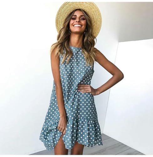 Robe à volants verte pour femme avec coupe ample en taille M - 3