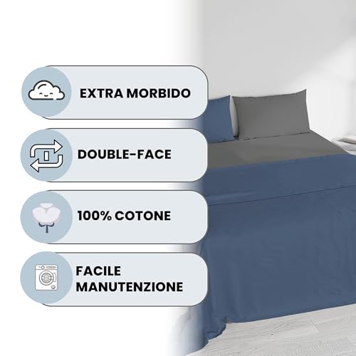 Drap housse avec coins et parure lit double coton fabriqué en Italie