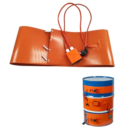 Metal Drum Pail Heater, Electric Silicone Oil Drum Heater Belt, 20-200L Honey Oil Barrel Pail Heaters, Drum Electric Heat Wrap Hot Heating Pad,Barrel Heaters with Knob/Digital Display