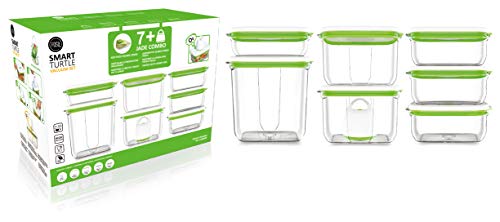 FOSA Sistema de almacenamiento de alimentos al vacío, contenedor reutilizable, juego de jade con aspiradora y 7 contenedores reutilizables