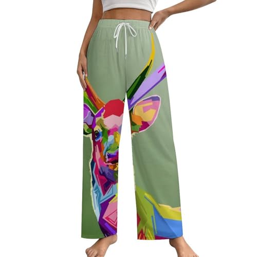 Vêtement pantalon de nuit femme Élan Géométrique bas de pyjama confortable taille S