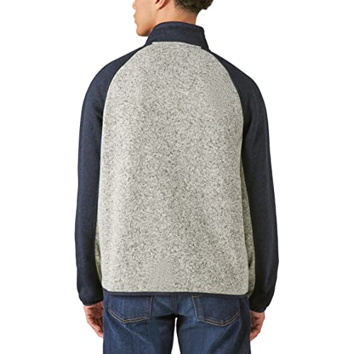 Image of Lucky Brand Men's Los Feliz Fleece Mock Neck Half Zip Color Block Pull-overPullover Sweater