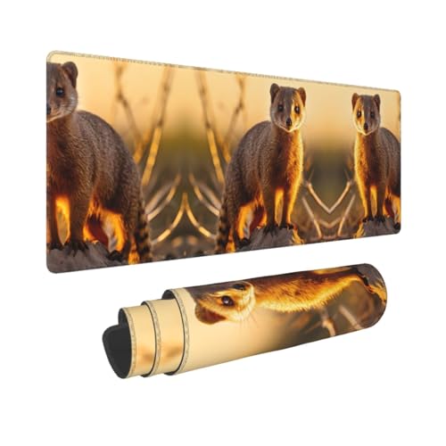 Tapis de souris suricates 30x80 cm pour bureau et maison