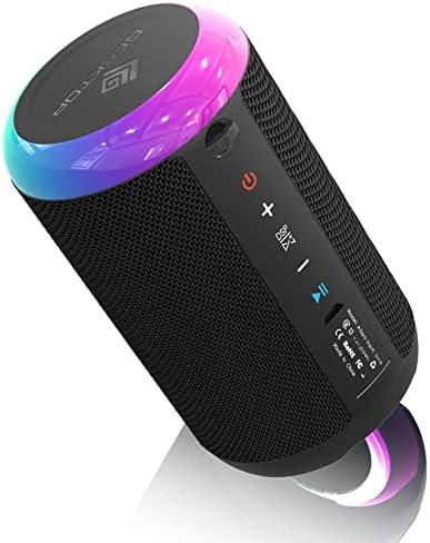 GEEKTOP Portable Bluetooth Speakers 48W Waterproof IPX7 Wireless Speaker with LED Lights, DSP TWS Pairing for True Wireless Stereo Powerful Bass (Three Band Bass Sound)