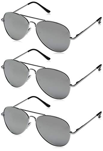 Premium Mirrored Aviator Top Gun Sunglasses w/ Spring Loaded Temples