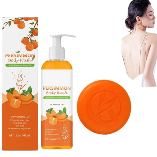 Gel de baño de caqui para la ducha diaria y frescura en el cuello