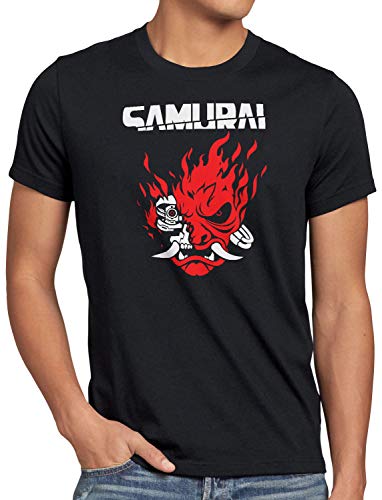A.N.T. Cyberpunk Samurai Camiseta para Hombre T-Shirt silverhand Johnny Band, Talla:L