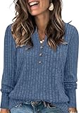 Plus Size Womens Clothing – The thin sweater is designed for curvy women,this long sleeve shirt features a soft ribbed knit fabric that is breathable,lightweight,cozy and warm for early fall and winter fashion in 2025 Chic Henley Shirts – The V neck ...
