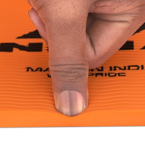 Image of Yoga Mat Gym Workout 4mm Thick, Anti-Slip, Eco-Friendly, Exercise, 4mm Thick, Lifelong Yoga Mat (4MM,) (Orange, 4 mm)