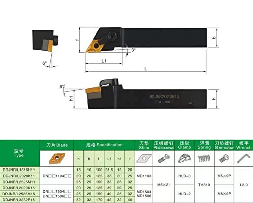 Portaherramientas Externo DDJNR2020K15 93 Grados miniatura 2