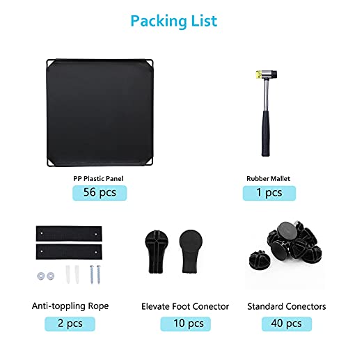 Anwbroad Cube Storage Organizer, 16-Cube Cubby Shelving Book Shelf Living Room, Closet Clothes Organizers, Kids Toys Craft Yarn Storage With Rubber Hammer For Bedroom Office Black Ulcs016B #TOP4