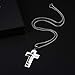 Susook Football Cross Necklace for Boys Bible Verse I CAN DO All Things Stainless Steel Sport Pendant for Men(Silver)