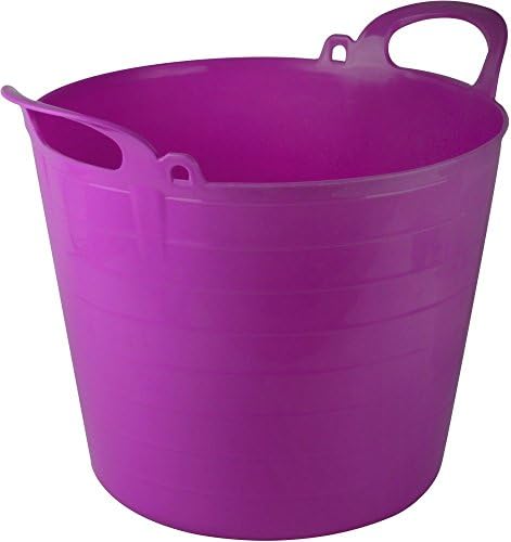 Easy Shopping 26 Litre Flexi Tub Garden Home Flexible Colour Rubber Storage Container Bucket Polyethylene Flex Tub- MADE IN U.K. (Pink)