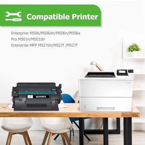 CF287A 87A Toner Cartridge for HP Printer Black M501 M506 CF287X 87X Compatible for HP LaserJet Enterprise Pro M501 M506 M501dn M506dn M506n M506x MFP M527dn M527f M527 Series Printer Ink 2 Pack by Aztech - Image 3
