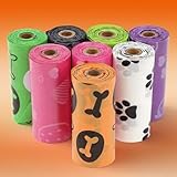 Rollos de bolsas para excrementos de perro, 120 unidades, coloridos a prueba de fugas y resistentes a desgarros, rollos de repuesto para limpieza de residuos de perros, paseos de cachorros y viajes
