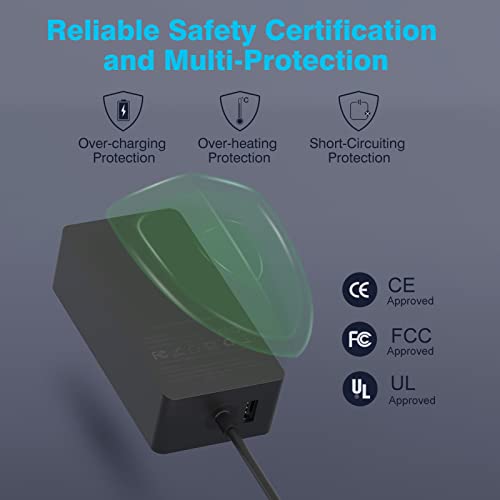 127W Microsoft Surface Book 3 Laptop Charger Also For 102W Surface Book 2, 1, Surface Laptop Studio, Windows Surface Pro/Laptop/Go, 10Ft Super Long Cable With Powerful Magnetic Plug And Led #TOP2