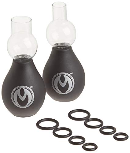 Master Series Nipple Amplifier Enlargement Bulbs With O-Rings | Engorge Your Or Your Partner's Nipples, Increasing Sensitivity And Size | 2 Glass Bulb Pumps And 8 Rubber O-Rings Included #TOP19