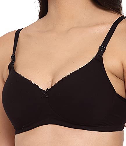 Image of Inner Sense Women's Soft Organic Cotton Bamboo Bra for Women I Comfortable, Padded, Wire Free, Smooth Straps, High Coverage Everyday Tshirt Bra for Women |