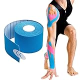 Calidad duradera: la rodilla Physio Tape está hecha de material duradero de calidad que es libre de látex y agradable al tacto. Se ve elegante en la parte lesionada y se puede cortar en cualquier tamaño y forma que desees.