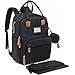 Sac à Dos à Langer, RUVALINO Sac à Langer bébé avec Matelas à Langer Portable, Porte-Sucette et Sangles de Poussette, Sac de Voyage multifonctionnel pour Maman ou Papa, Noir