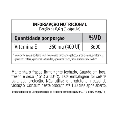 Vitamina E 400 UI Vitgold 60 cápsulas