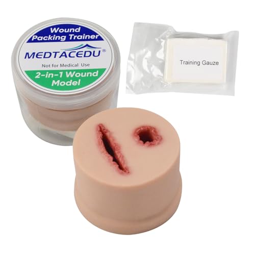 MEDTACEDU 2-in-1 Wound Packing Task Trainer, Bleeding Control Knit Trainer, Stop The Bleed Practice Kit for Medical Education, First Aid Emergency Practice, Military Trauma