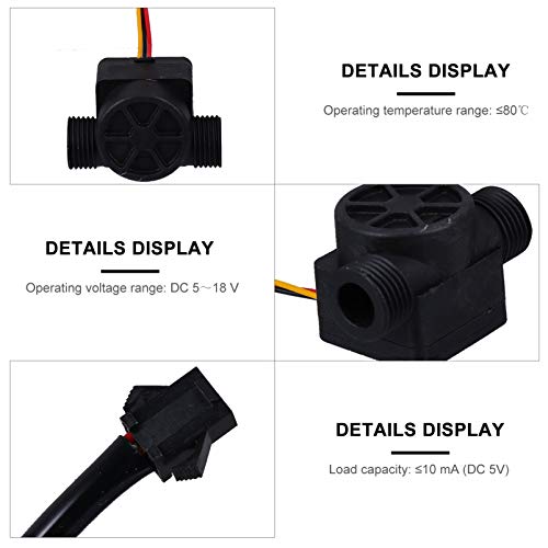 ULTECHNOVO Sensor de Fluxo de Água de Conexão Rápida Medidor de Fluxo de Efeito de Corredor Medidor