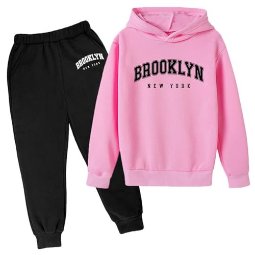 Sweat à capuche enfant avec pantalon ensemble 2 pièces décontracté automne 3-12 ans