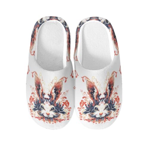 Pantoufles en coton de qualité supérieure chaussons lapin confortables d'intérieur L
