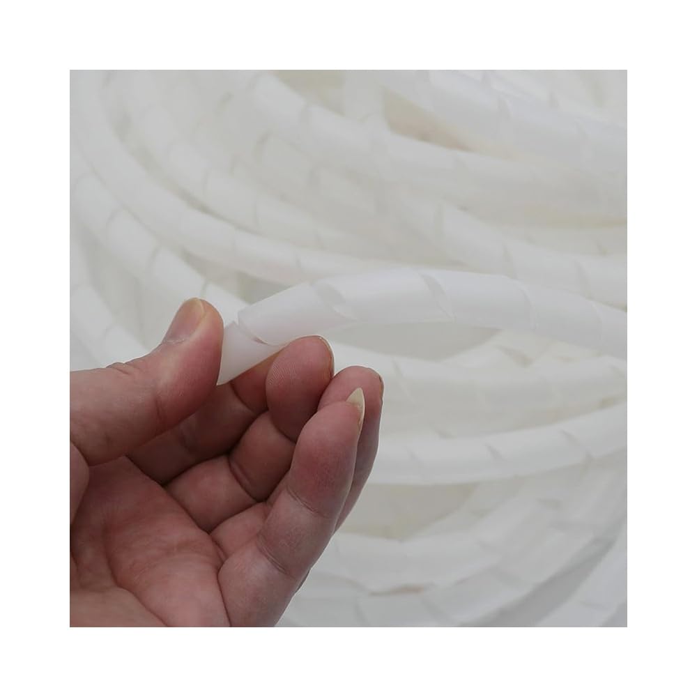 Wywssswy White High Temp Pe Wire Sleeve, 1.2–20M Spiral Wound Conduit, Insulated Cable Protection Tube For Auto & Computer Wire Management(20Mm (3Meter))