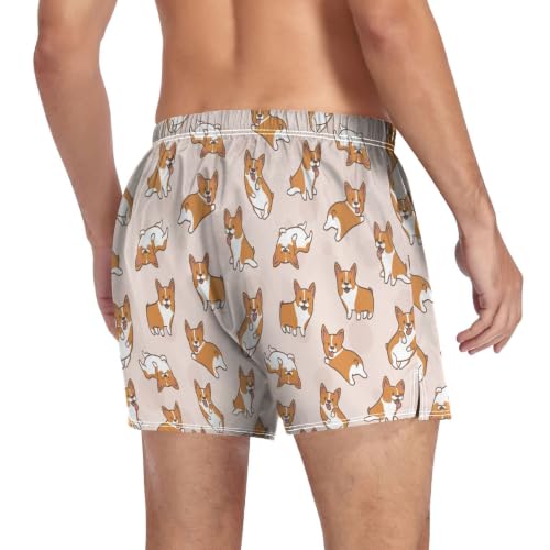 Image of Men's Boxer Shorts Cotton Loose Underwear with Button Fly