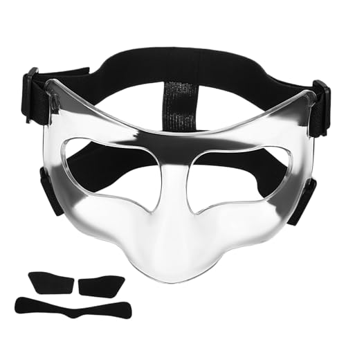 UPKOCH Clear Face Guard for Sports Adjustable Broken Nose Mask for Basketball Baseball Lightweight Adult Nose Guard with Clear and Reliable Protection