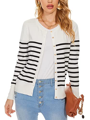 Image of Spicy Sandia Womens Cardigan Sweaters Lightweight Button Up Crewneck Dressy Casual Trendy Spring Sweater Jackets