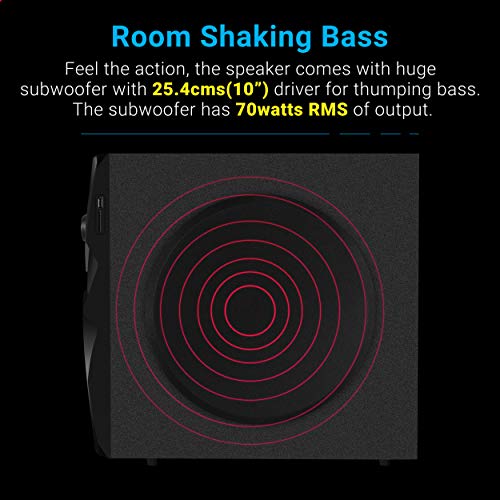 Image of ZEBRONICS Zeb-DHOOM 2 2.1 Multimedia Speaker with Bluetooth Connectivity,USB Connectivity and Aux Input