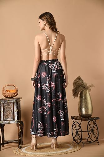 Image of VAGISHA Women's 4-Metre Flared Long Skirt | Skirts for Women Long Length | Long Skirts for Girls | Ethnic & Boho Printed Wear with Elastic Waist | Perfect for Party, Festive & Casual Look