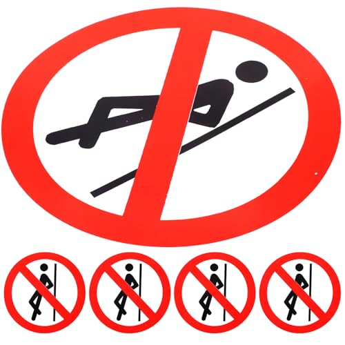 Hemobllo Cartello Avvertimento Adesivo Vietato Appoggiarsi 5 Pezzi Adesivi Autoadesivi per Resistente all'Acqua e Uv per Esterno