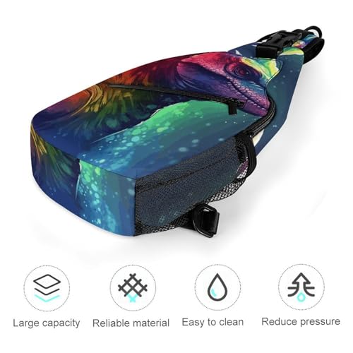 Bolso bandolera colorido con diseño de dinosaurio miniatura 5