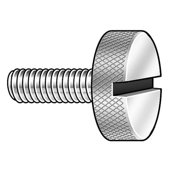 Thumb Screw, Knurled, 6-32x3/8 L, Pk5