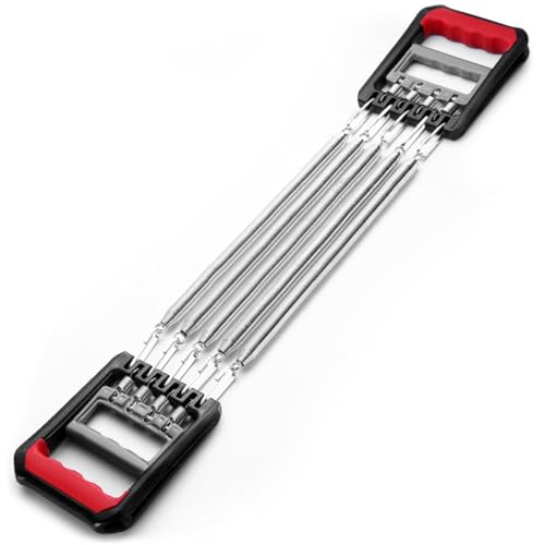 OHPHCALL 多機能着脱式スプリング鋼製チェストエキスパンダー 軽量ポータブル筋力トレーニング器具 腕 胸 肩の強化に 男性用レッドブラック