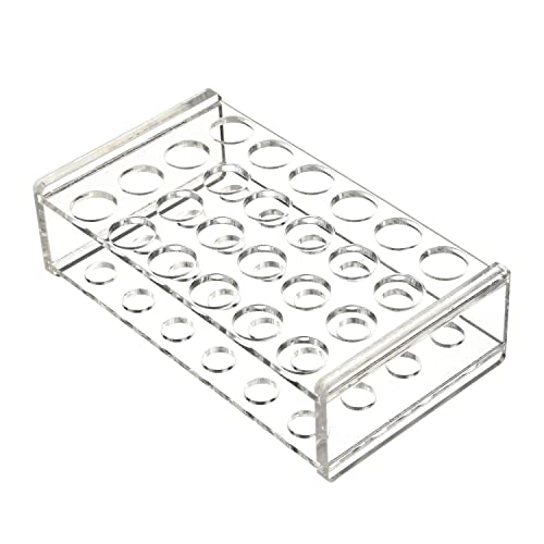 Image of Othmro 2pcs Transparent Acrylic Test Tube Holder Rack,Centrifuge Tube Holder,Plastic Stand for Labortory Holder 14mm 24Holes Suitable for 5ml Test Tubes