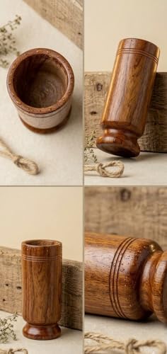 Image of Vijaysaar Wood Herbal Glass for Diabetes, Ayurvedic Tumbler, 90 ml Capacity, Natural Finish | Sugar Control Vijaysar Wood Glass for Diabetic Patients
